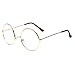 CANDLLY Brille Damen, Mode Oval Runde klare Linse Brille Jahrgang Geek Nerd Retro Style Metal Brillenspiegel flacher Spiegel Gezeitenglasrahmen Brillen Zubehör(Gold,One Size