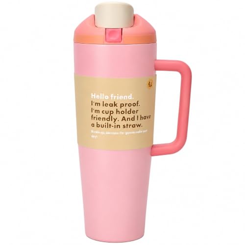 Image of HomeCloud 1200ML Stainless Steel Water Bottle - Double-Wall Vacuum Insulated, Leakproof Straw Lid, BPA-Free Reusable Travel Flask with Two-Way Spout for Gym, Office & Outdoor Use (H Peach)