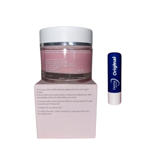 Boots N7 Facial Moisturising Night Cream, Suitable for Sensitive Skin 50ML, With Free Orignial Lip Balm, 25 ml (Pack of 2) - Image 2