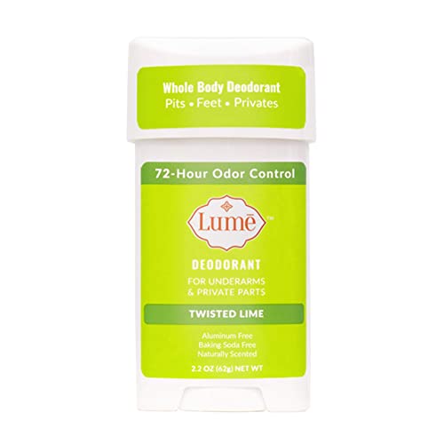 Lume Natural Deodorant - Underarms and Private Parts - Aluminum-Free, Baking Soda-Free, Hypoallergenic, and Safe For Sensitive Skin - 2.2 Ounce Stick (Twisted Lime)