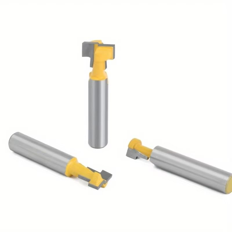 3Pcs/Set 8mm Shank T-Slot Cutter Router Bit Set Key Hole Bits Hex Bolt T Slotting Milling Cutter for Wood Woodworking Tool