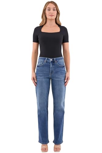 RFM Chloe High Rise Wide Leg Jeans - Modern Classic Design with Built-in Tummy Control - Stretchy Denim (Available in Plus)4