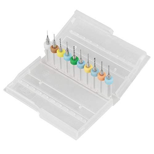 Lecxin Micro Punte da Trapano, 10 Pezzi 0,3-1,2 mm carburo di tungsteno Set di Punte da Trapano Micro per PCB Stampa Circuito Strumenti elettrici per la Lavorazione del Legno PCB Punte
