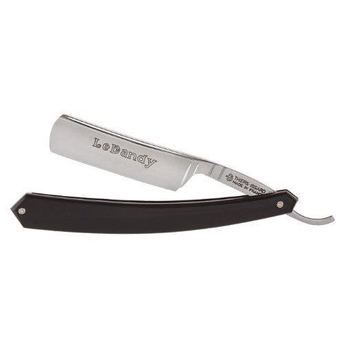 Kaxilu Thiers Issard Le Dandy Rasiermesser 6/8 schwarz - Traditionell für Erfahrene Nassrasierer - Unisex - Kunststoffgriff und -klinge - mit Lederetui