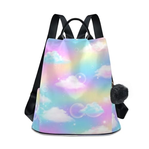 Sac à dos pour femme colorful ombre cloud fantasy multipoche