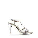  Modelisa - Sandalia Tacón Alto Mujer (Plata/2, Numeric_36)