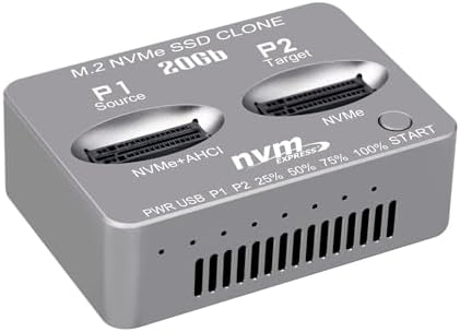 M.2 NVMe SSD Dock AHCI Duplicator Cloner USB3.2 20G SSD Dual-Bay Offline Clone USB C to NVME Docking Station Mobile Hard Drives Dock for Mac Window Linux