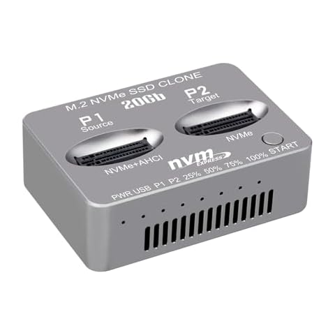 M.2 NVMe SSD Dock AHCI Duplicator Cloner USB3.2 20G SSD Dual-Bay Offline Clone USB C to NVME Docking Station Mobile Hard Drives Dock for Mac Window Linux Cover