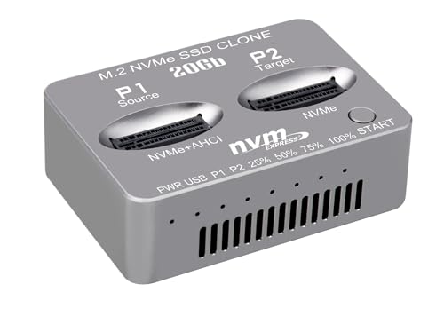 M.2 NVMe SSD Dock AHCI Duplicator Cloner USB3.2 20G SSD Dual-Bay Offline Clone USB C to NVME Docking Station Mobile Hard Drives Dock for Mac Window Linux