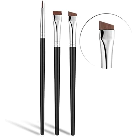Jassins fein abgewinkelt, ultradünn, Präzisions-Eyeliner-Pinsel-Set, feine Spitze, synthetische Borsten, Augen-Make-up-Werkzeug (3 Stück) Cover