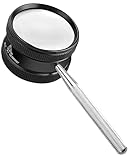 35X Handheld Optical Magnifying Glass - Detachable Metal Double Lens Magnifier High Clarity Mini Por