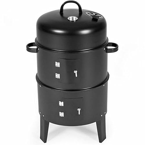 Parrilla de carbón 3 en 1 para Exteriores, Estufa con termómetro y Estante para cocinar al Aire Libre, Acampar, Hacer Senderismo y picnics. Parrilla de Mesa Plegable pequeña.