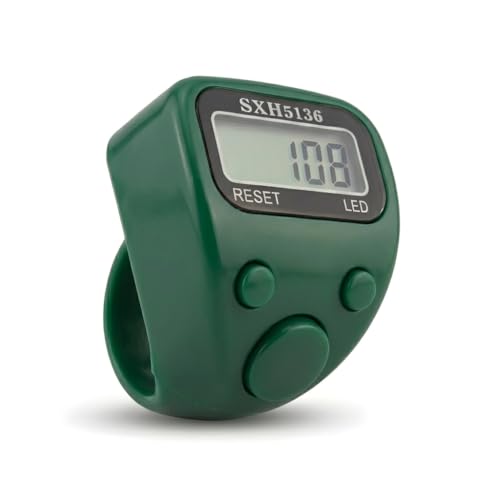 Image of Digital Finger Ring Counter, LCD Display with LED, Reset Function, Tally Counter (Pack of 1-Multicolour) (Green)
