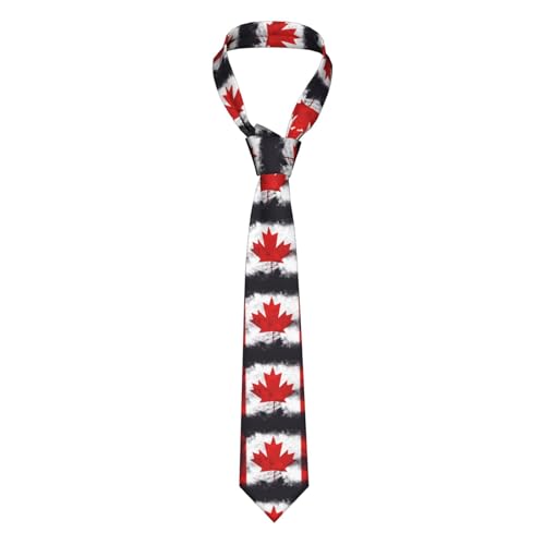 LamaMe Canadian Flag Anti-Floating Buckle Design Tie For Daily Work Wedding Banquet Dress With Holiday Birthday Gift