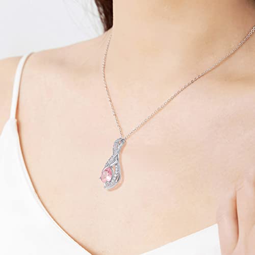 Tvt Infinity Necklace For Women Silver Plated Water Drop Pendant With Cubic Zirconia Birthstone Christmas Birthday Anniversary Valentine's Day Gift For Women Wife Girlfriend October #TOP3