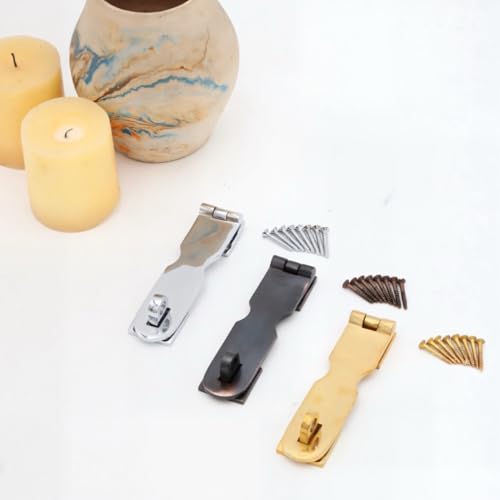 Image of Polished Brass Hasp Lock for Home Or Marine Use 5 Inch