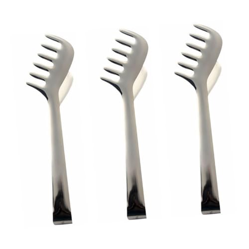 ABOOFAN 3 Piezas Pinzas para Espaguetis Inoxidable Resistentes al Calor y Diseño Ergonómico para Cocina Profesional y Buffet Utensilio Duradero y Fácil de Limpiar