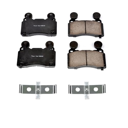 Image of PowerStop Front Brake Pads for Cadillac CT6 2016-18 | Chevrolet Camaro 2010-15 - Z17 Ceramic Brake Pads with Installation Hardware, 17-1474