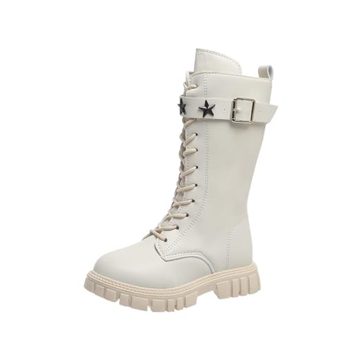 Bottes mi-mollet pour filles avec lacets et fermeture éclair