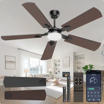 Modern 52-Inch Ceiling Fan with Lights & Remote