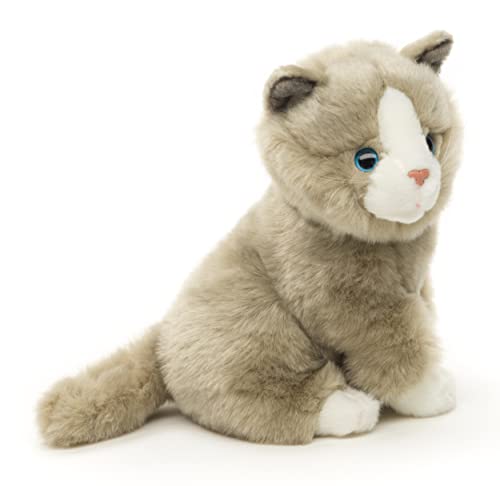 Uni-Toys - Chat gris assis - 21 cm (hauteur) - Chaton en peluche - Doudou