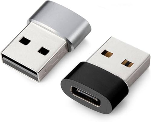 USB to USB C Adapter 2 Pack, Type C Female to USB A Male Converter, 10Gbps High-Speed Data Sync for iPhone 16 15 14 Pro Max, MacBook, S24 S25, Laptop, Tablet, Car Charger, Docking Stations