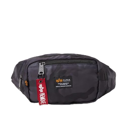 Alpha Industries, Unisex Crew Waist Bag Camo, Black Camo, One Size