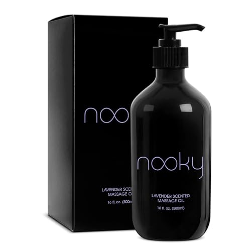 Nooky Massage Oil with Fractionated Coconut Oil for Massaging 16 Ounce (Lavender)