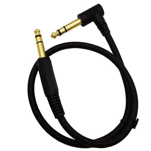 Cable de audio estéreo 6.35mm TRS macho a macho 50cm miniatura 2