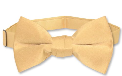 Vesuvio Napoli BOY'S BOWTIE Solid GOLD Color Youth Bow Tie