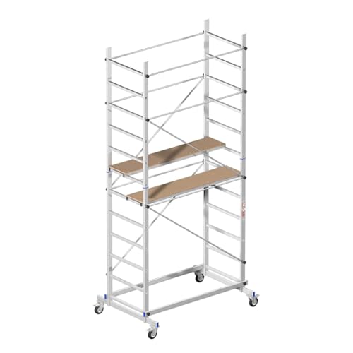 Trabatello ponteggio piattaforma da lavoro,ruote con freno,altezza lavoro 398cm