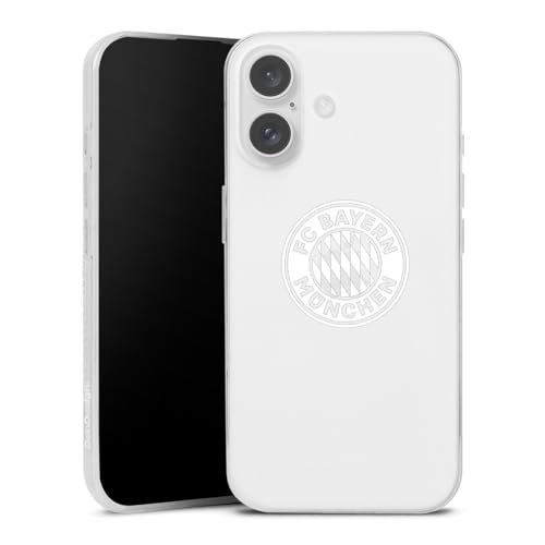Slim Case extra dünn kompatibel mit Apple iPhone 16 Silikon Handyhülle transparent Hülle FC Bayern München Wappen FCB Slim Case extra dünn kompatibel mit Apple iPhone 16 Silikon Handyhülle transparent Hülle FC Bayern München Wappen FCB