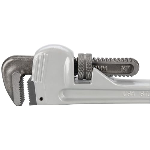 Image of Performance Tool W2114 14 in. Aluminum Pipe Wrench | Precision milled drop forged steel jaws. Strong and lightweight handle. Designed for plumbing