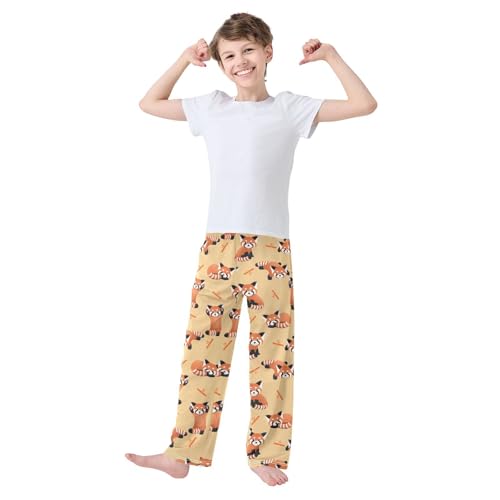 ZZXXB Lovely Raccoon Tree Boys Long Pants Soft Trousers Elastic Waist Kids Lounge Bottoms with Pockets S-XL2