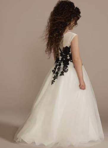 Tulle Flower Girl Dresses for Wedding Lace Applique Princess Pageant Gowns Sleeveless First Communion Dress for Girls2