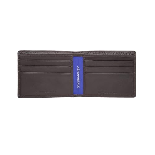 Image of Aeropostale Men's SLIMFOLD Wallet Tucson - Brown | Pebbled Leather | Formal & Minimalist Carry | Ideal for Gifting