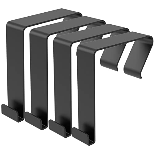 Kopkio 4 Pcs Office Cubicle Hangers Over The Door Hook,Cubicle Walls Hooks Universal Panel Partition Metal Hooks For Hanging File Bins,Keys,Whiteboard,Black #TOP7