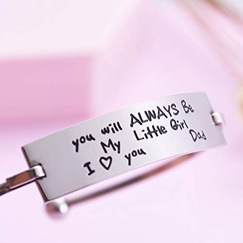 Melix Home Daughter Gifts from Dad You'll Always Be My Little Girl Bangle Daughter Birthday Present4