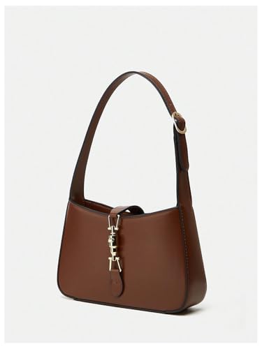 Milumia Women's Buckle Decor Hobo Handbags Top Handle Faux Leather Shoulder Bags3