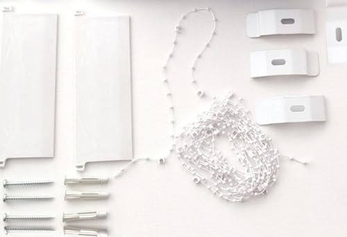 etusimo Lamellenvorhang auf Maß Vertikaljalousie viele Größen und Farben Stoff Blickdicht lichtdurchlässig Tür Fenster Lamellen Rollo Schiebegardine (Breite 40-60 cm x Höhe 60-80 cm, Weiß) - 2