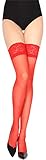 Calidad extra Merry Style Medias Autoadhesivas Finas Panty Lencería Mujer 15 DEN MSSS005 (Rojo, M/L (40-44))