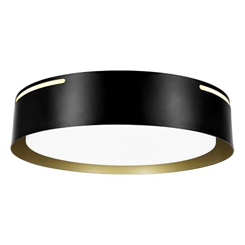 Image of Sylvania 13 inch Flushmount Ceiling Light Luminaire, 42.5W, 5 CCT 2700 /3000 /3500 /4000 /5000K, Dimmable, 1400 LMS, Black /White - 1 Pack (63470)