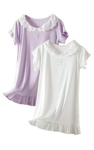 Girls' Princess Dress,Soft Summer Short Sleeve Casual Dresses 3-12Years