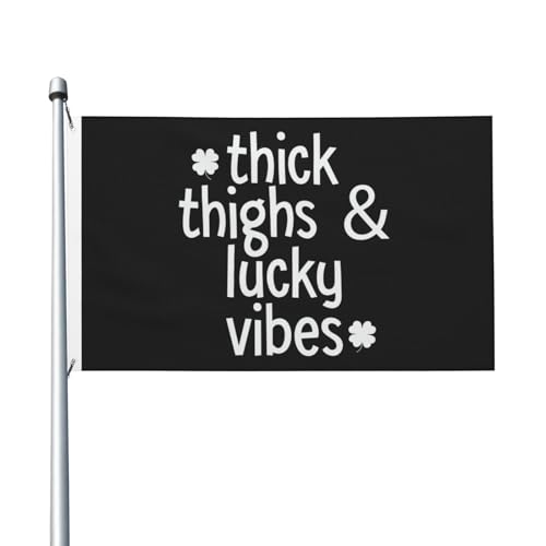 Bandiera Pirata Thick Thighs And Lucky Vibe Banner Stagionale Colorato Striscione Per Casa Prato Sport 90X150Cm