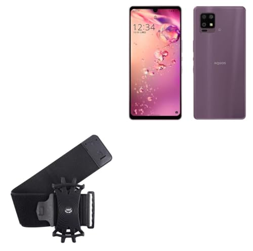 BoxWave Holster Compatible with Sharp Aquos zero6 - ActiveStretch Sport Armband, Adjustable Armband for Workout and Running - Jet Black