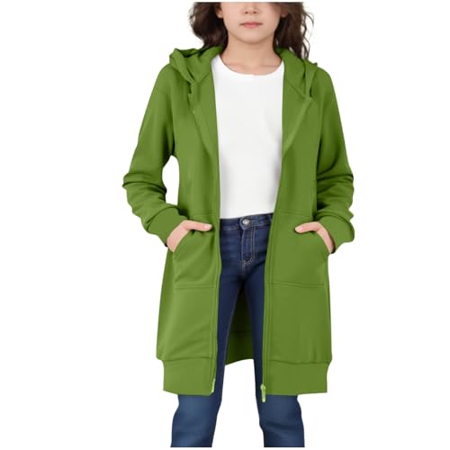 Girls Long Zip Up Hoodies Lightweight Hooded Casual Sweatshirts Youth Fall Fashion Long Sleeve Oversized Jackets4