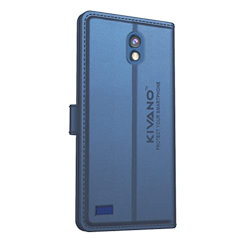 Image of KIVANO Professional Series Wallet Case | Luxurious Design | Premium | PU Leather Flip Case Back Cover | Magnetic Closure for Jio Phone Next - Dark Blue