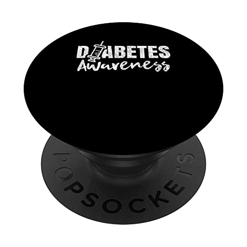 Diabetes Awareness Diabetic Insulin Diabetician PopSockets Swappable PopGrip, Black
