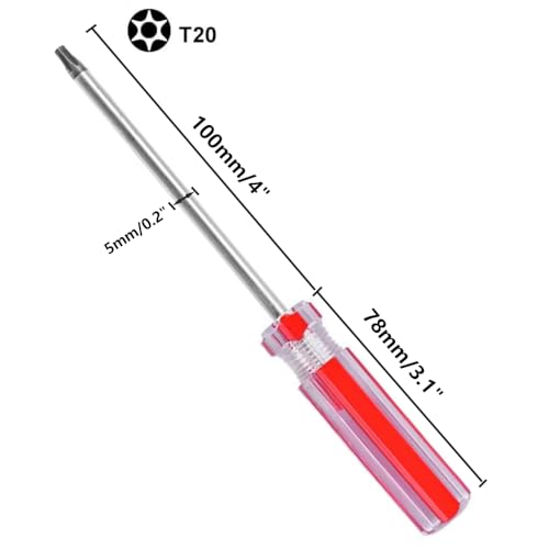 Image of T20 Torx Magnetic Screwdriver,Torx Security Screwdriver,Star Screw Driver for Computer Repairing, Automobile Tools and Home Appliances (T20 x 100mm)