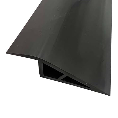 Perfil de Transición para Suelo PVC Rampa umbrales puertas, Tira transición suelos autoadhesiva, para uso en interiores y exteriores, suelos laminados, vinilo, baldosas y moqueta(Black)